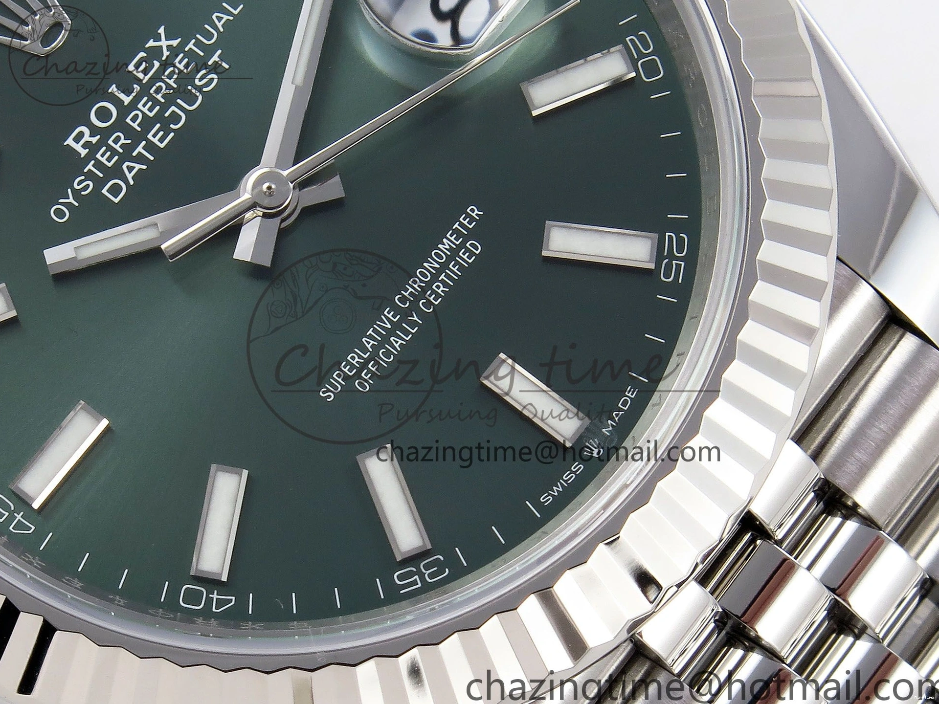 MiroTime 0305 TopPick DateJust 41 126334 C+F 1:1 Best Edition 904L Steel Green Dial on SS Jubilee Bracelet VR 1392